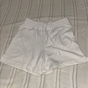 Danskin White Athletic Shorts Lightweight Elastic Waist